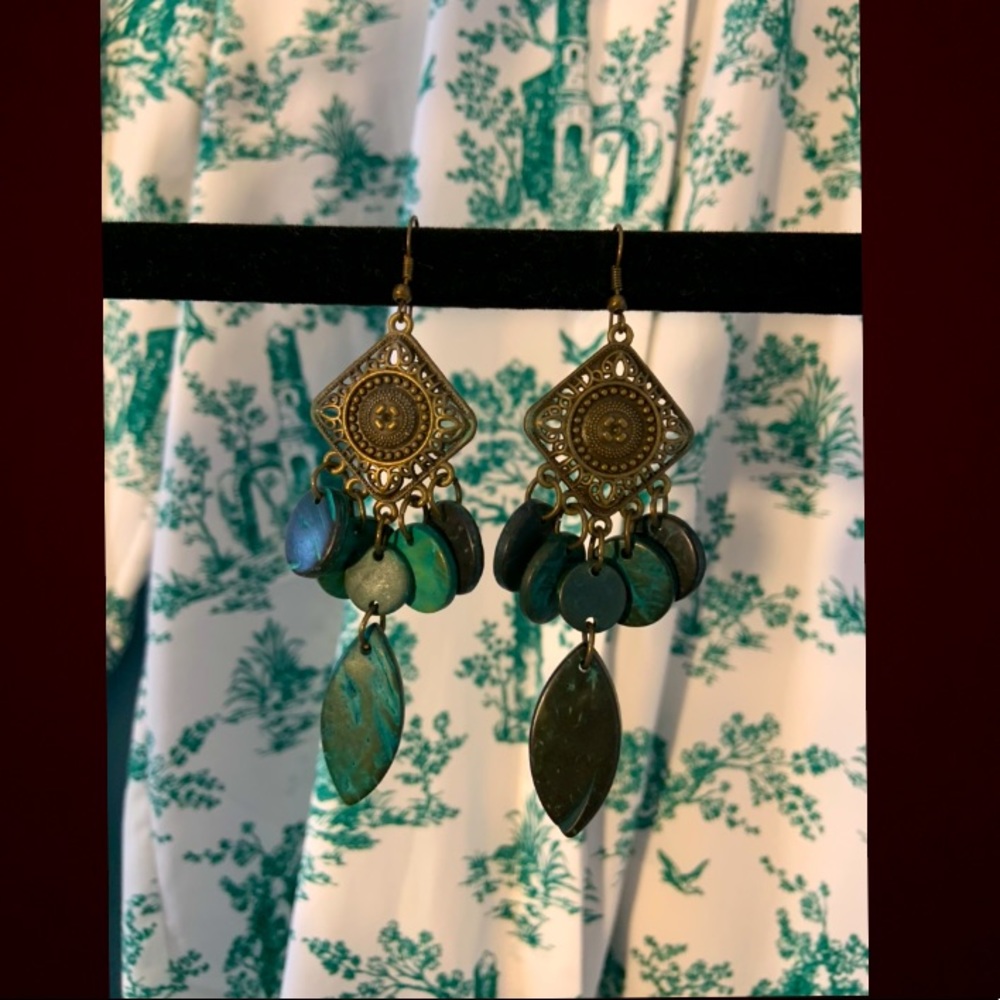 Bundle; button down & earrings - Picture 5 of 6
